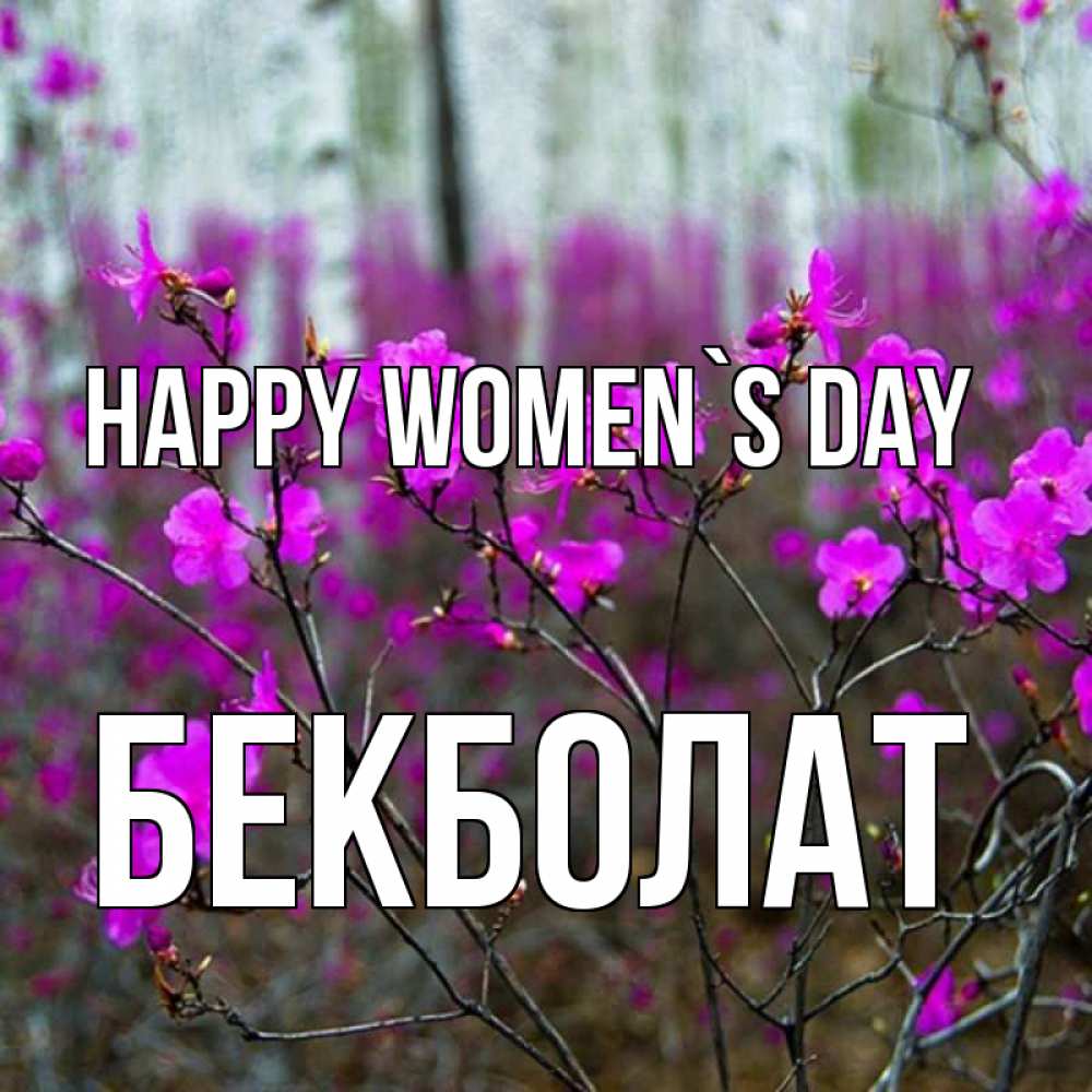 Greetings card с именем, Бекболат happy women`s day дикие цветы Greetings with text for free download 